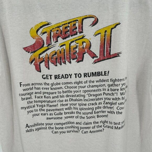 STREET FIGHTER II Vintage Inspired Reproduced Graphic Print Grunge T-Shirt Large - Picture 4 of 5